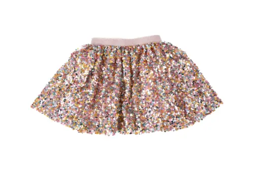[40735] Jupe à sequins rose pastel