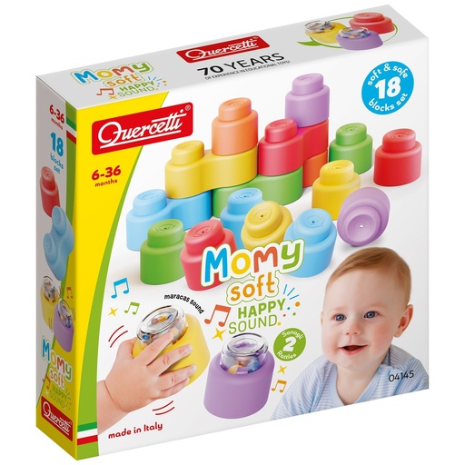 Quercetti MOMY Soft - Blocs souples Sonores 18 pièces