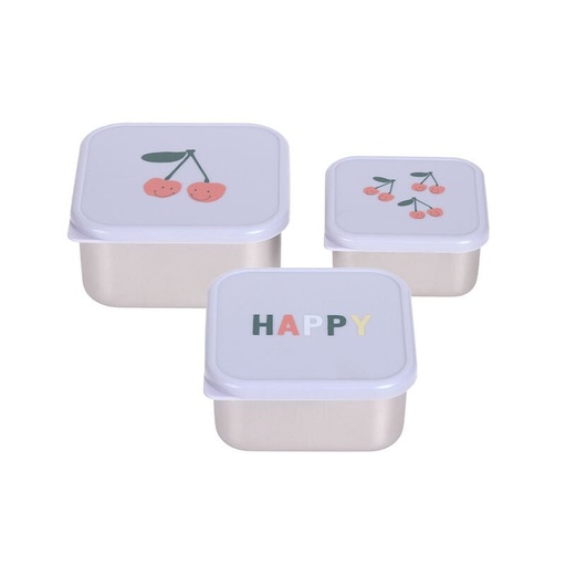 Snackbox Set de 3 boîtes à goûter - Happy Fruits Cerise