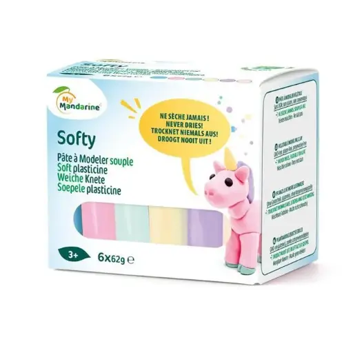 Softy pâte à modeler - assortiment 6x62g 