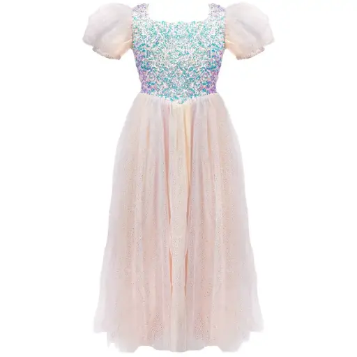 [30415] Robe de princesse 5-6 ans- Arc-en-ciel
