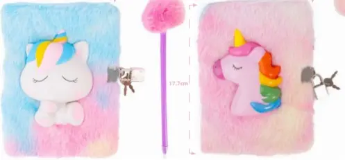 [82809] Journal intime peluche squishy avec stylo - Licorne