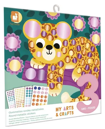 [J09045] Gommettes rondes Animaux Métal