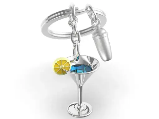 [MTM327-01] Porte-clé Métalmorphose - Verre à cocktail