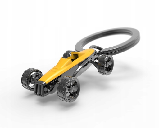 [MTM980-02] Porte-clé Métalmorphose - Voiture jaune