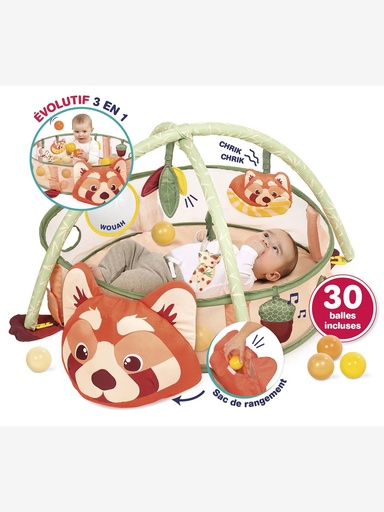 LUDI Tapis aire de jeu panda roux