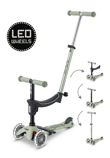 Mini Micro Deluxe led 2.0 18m-6ans Olive sauge