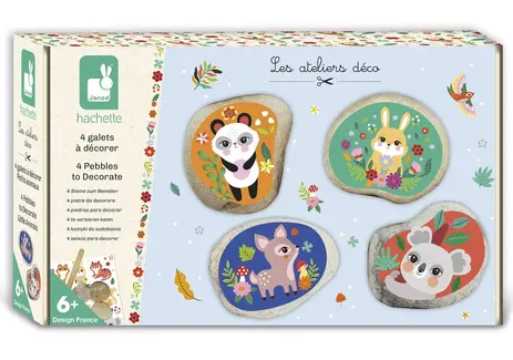 [J09030] 4 galets à décorer - Petits animaux