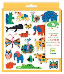 [DJ00950] 60 gommettes en feutrine - Des animaux partout !