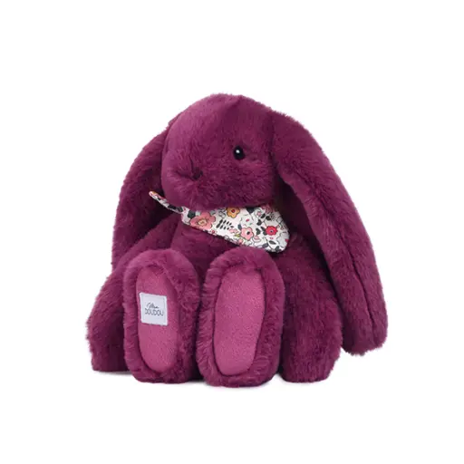 [DC4704] Lapin fleurette prune 25cm