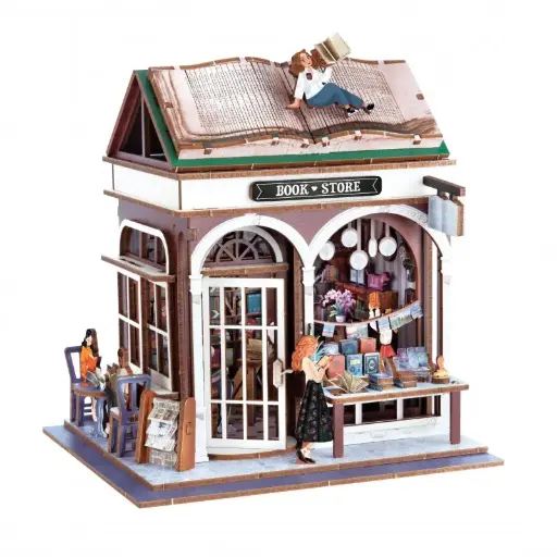[BU68074] Buk France- Diorama Librairie en bois a construire 