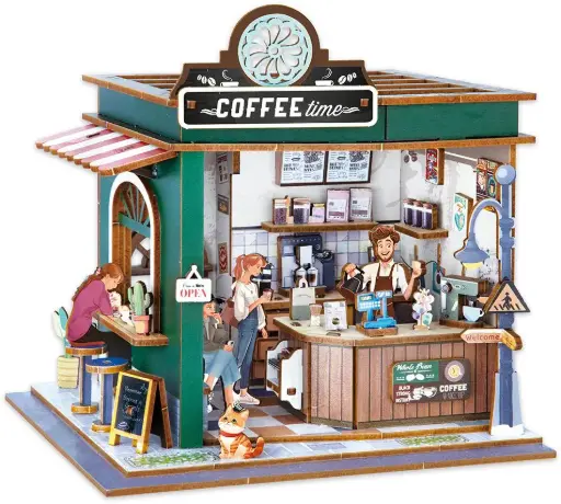 Buki France- Diorama salon de café en bois a monter 