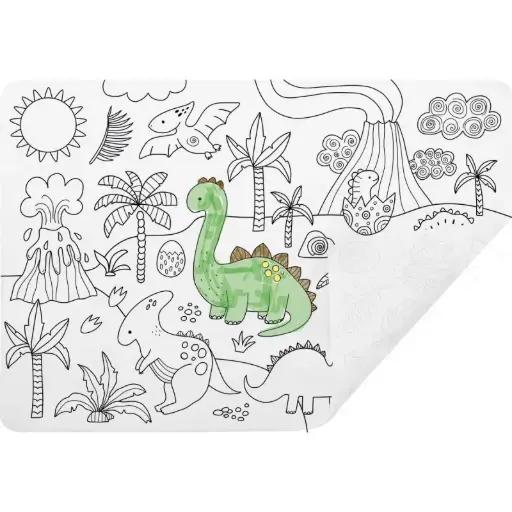 Set de table a colorier en silicone theme dinosaure 