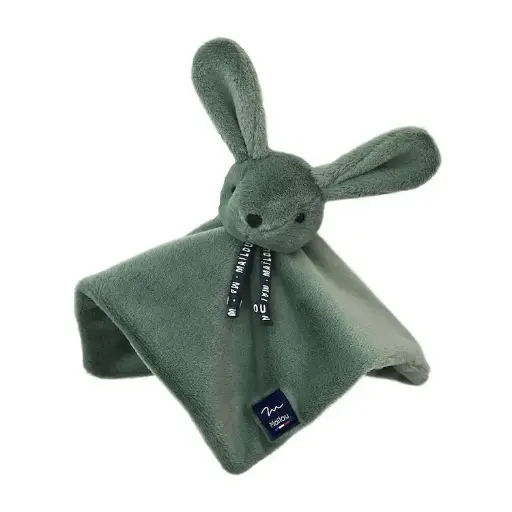 [MA0247] Mailou doudou plat Lapin Dorlotin sauge