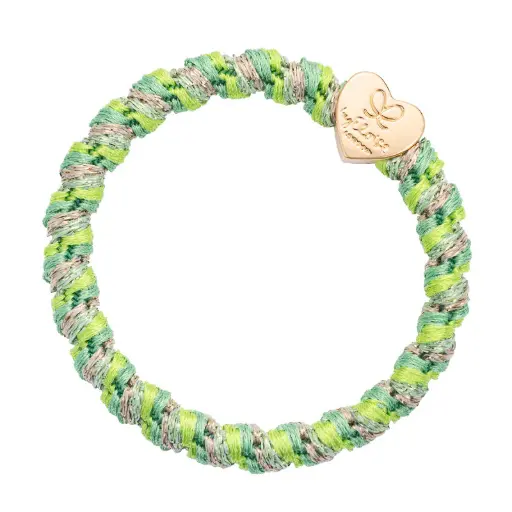 [w-1-146] byEloise - Woven Gold Heart Kiwi crush