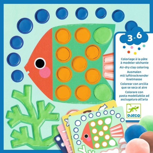 [DJ00958] Coloriage à la pâte à modeler séchante - Coquins sous l'eau