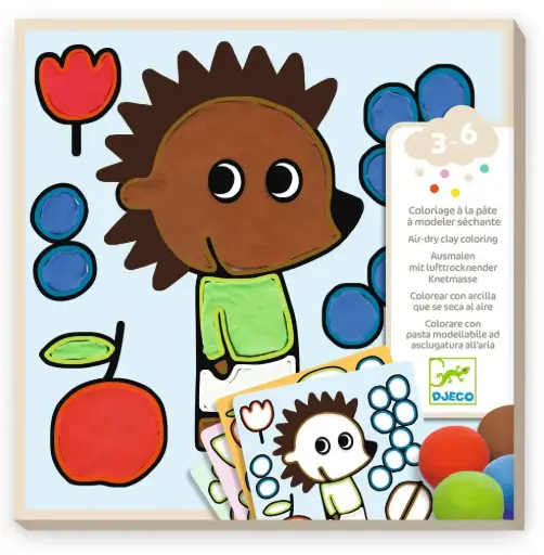 [dj00959] Coloriage à la pâte à modeler séchante - Coquins du jardin