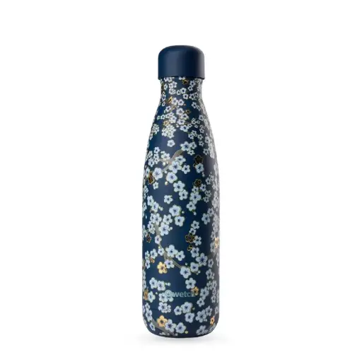 [QD3786] Bouteille isotherme originals - flowers - Bleu nuit - 500ml