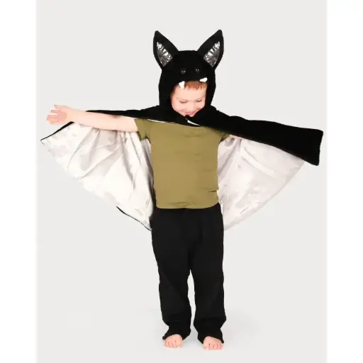 [F77630] Cape chauve souris noir/gris 3-8ans